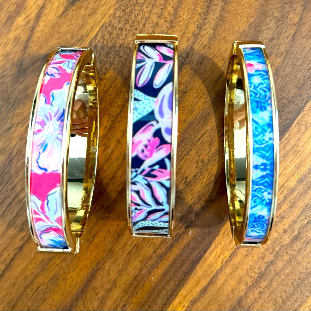 3 Enamel Lilly Pulitzer bracelets